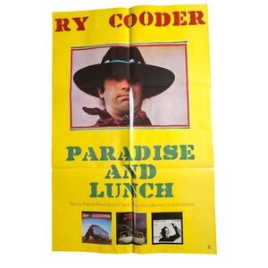 Ry‎ Cooder Paradise and Lunch Vintage 1974 Promo Album Poster 23x35 Reprise